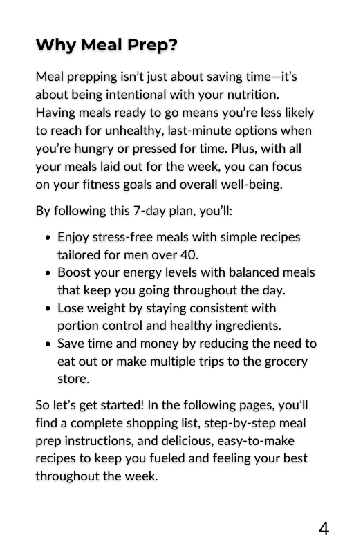 7-Day Meal Prep Guide for Men (Aged 40-50)